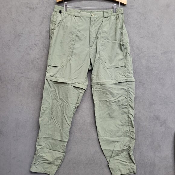 World Wide Sportsman Pants Mens Size 32 Green‎ Convertible Cargo Nylon Fishing - Picture 1 of 6
